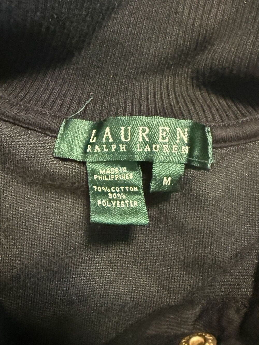 Lauren Ralph Lauren Vintage Black Velvet Jacket Gold Snap Buttons Size Medium - Picture 5 of 7